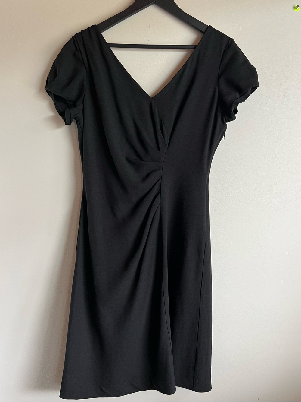 Banana Republic Black Draped Cocktail Dress Cap Sleeve Career Evening Size 8